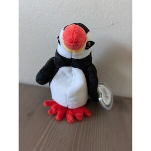Ty Beanie Babies Puffer‎ the Puffin Black White Bird Plush Kids Toy Collectible